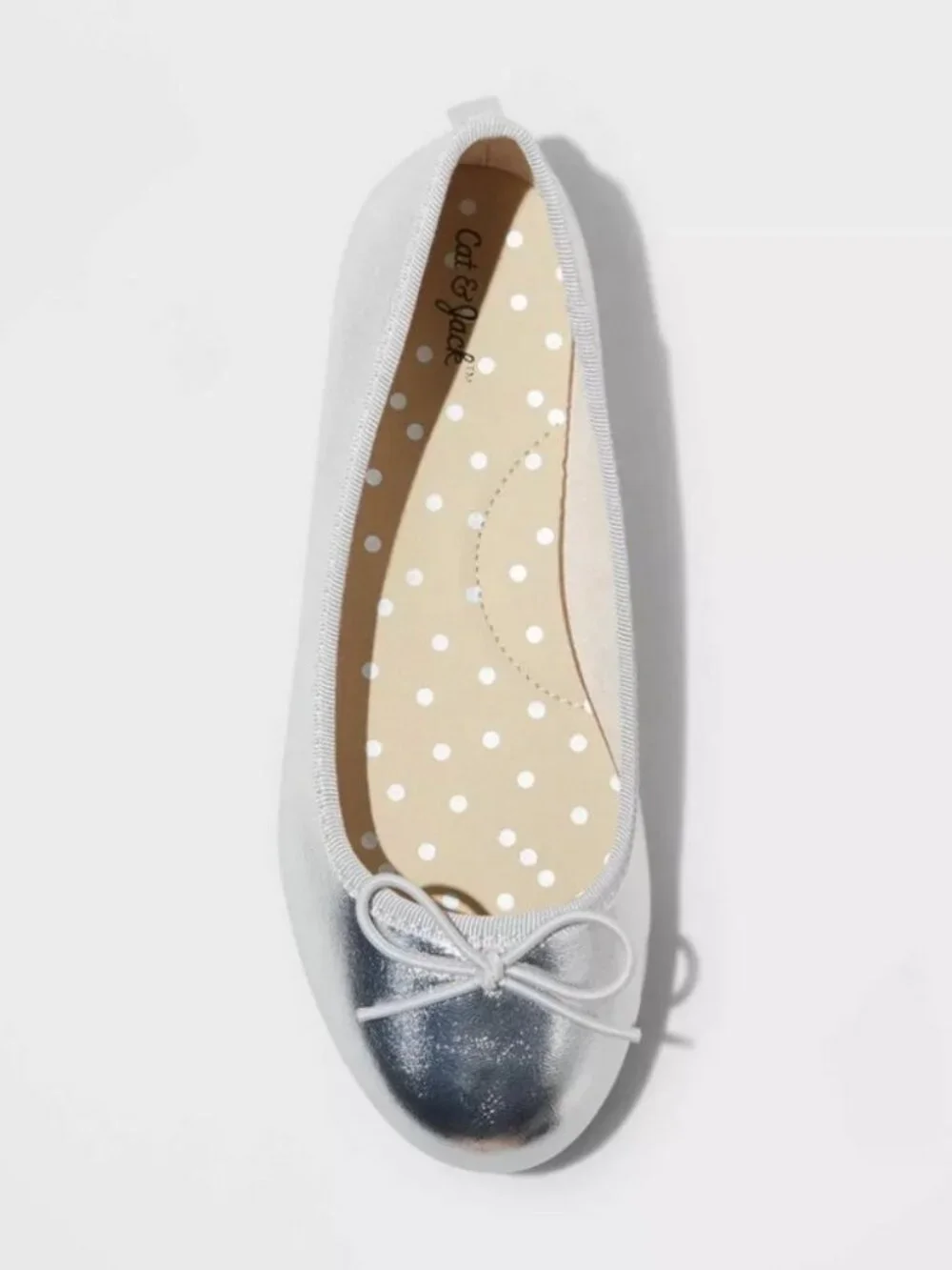 NEW Kids' Diana Slip-On Ballet Flats - Cat & Jack™ Silver 5